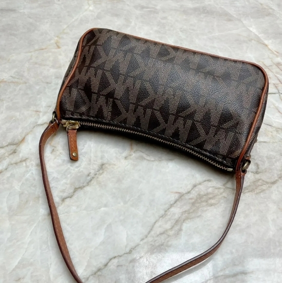 MICHAEL KORS Brown Leather Jet Set Travel Signature Logo Small Shoulder Bag - Picture 8 of 10